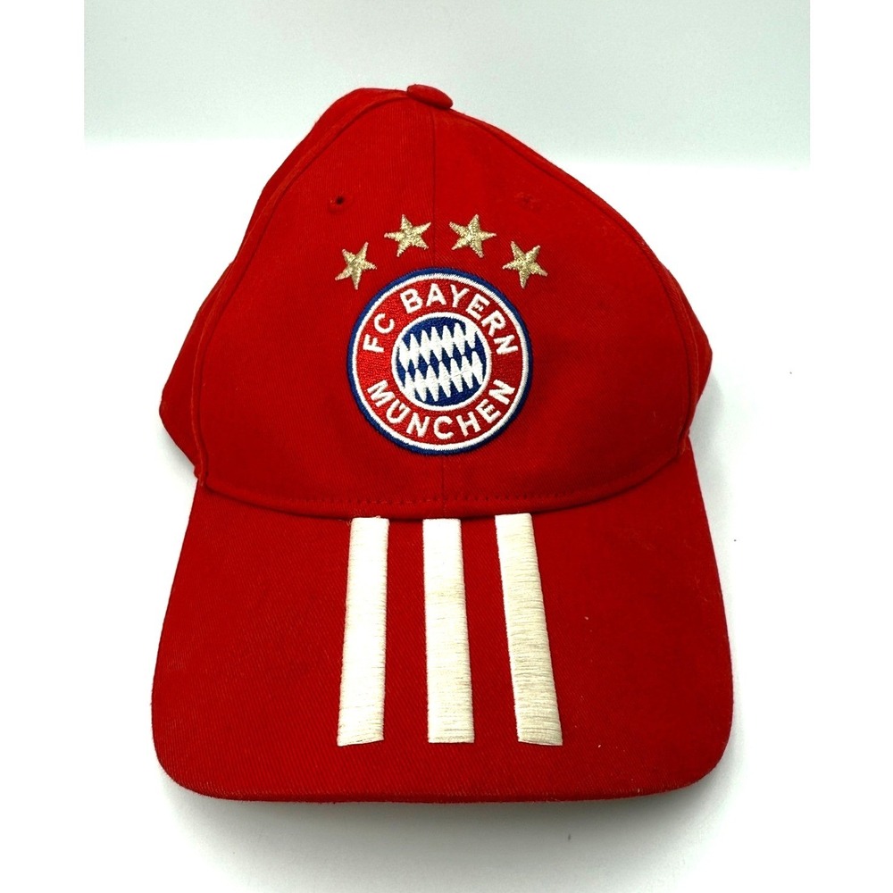 Adidas FC Bayern Munich Hat Red Adjustable Soccer Cap One Size OSFM